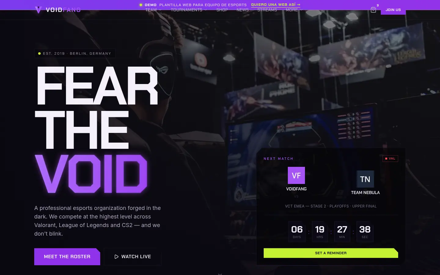 VOIDFANG, Esports / Equipo gaming